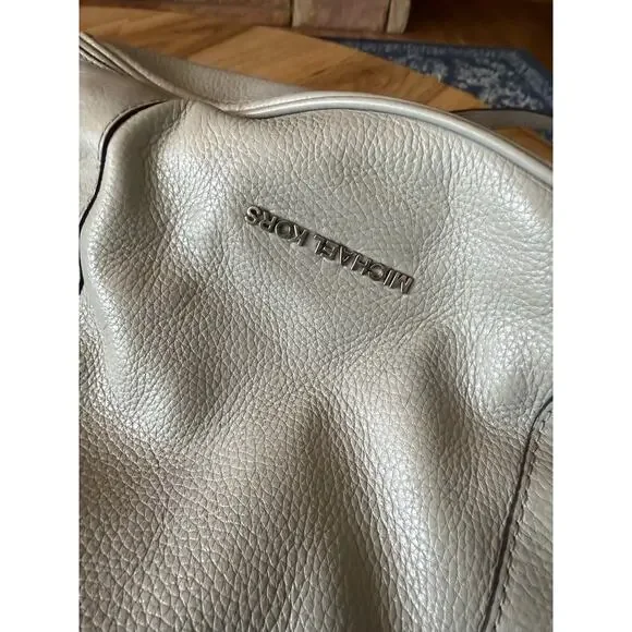 Michael Kors Anita Grey Leather Convertible Hobo Bag - Picture 7 of 10